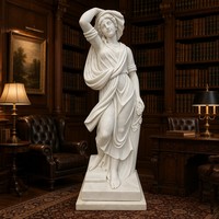 Statue de Jeune Fille Classique en Marbre Blanc Sculptée à la Main - Sculpture sur Mesure Élégante pour Intérieurs de Luxe et Jardins Extérieurs