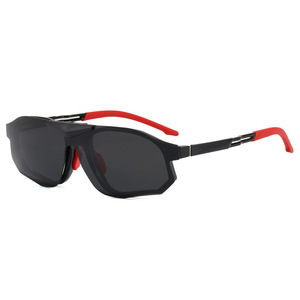 Lunettes de soleil polarisées 2-en-1 à verres magnétiques rabattables TR90 pour cyclisme et conduite, protection UV400, type 3, pour myopie - Product Image 3