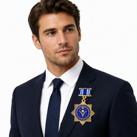 Médaille personnalisée en métal avec ruban, émail en forme d'étoile, médaille d'honneur, médaille décorative avec logo personnalisé pour souvenir ou cadeau