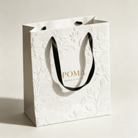 Bolsa de Regalo de Papel con Asas de Cuerda de Algodón, Impresión de Logotipo Personalizado, Ecológica, con Estampado Dorado en Relieve, para Promoción