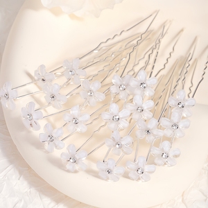 Boda nupcial cristal Bling perla flor Horquillas para el cabello Clips perla palo para el cabello accesorios para el cabello - Product Image 2