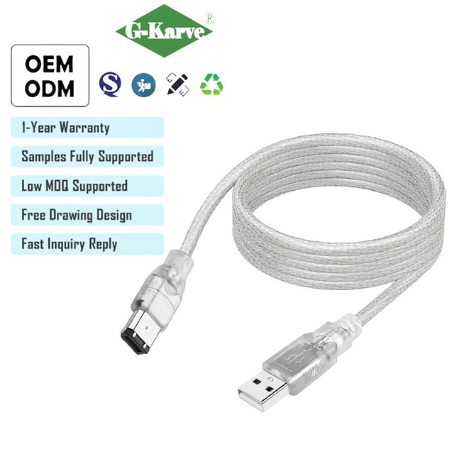 Firewire IEEE 1394 USB to 6P Male PVC Shielded Cable-Firewire Adapter for Computer and Audio/Music Equipment
