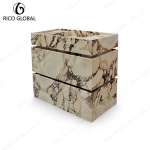 Grandes boîtes de rangement décoratives personnalisées pour coiffeuse de salle de bains en marbre de qualité hôtelière à production rapide - Product Image 5