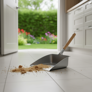 Recogedor de polvo con mango de madera y acero galvanizado para uso en interiores y exteriores - Product Image 3