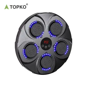 TOPKO Trending Products 2024 New Arrivals Smart Music Boxing Machine Adult Boxing Wall Target Training Led Lighted Relaxing Trai