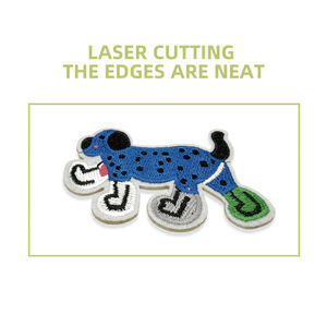 ダックスフント犬の環境に優しい刺繍パッチハート & フラワーデザイン自己粘着性縫い目なし帽子 & 衣類 - Product Image 2