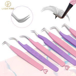 Hình Trái Tim Lông Mi Mở Rộng Nhíp Thép Không Gỉ Khối Lượng Lash Tweezers 45 90 Độ Sợi Tip Tweezer - Product Image 5