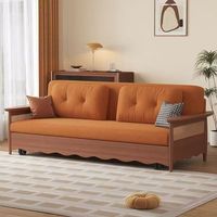 Sofá Cama Convertible de Madera para Sala de Estar, Moderno y Lujoso, Tapizado, de 2 Plazas, Plegable