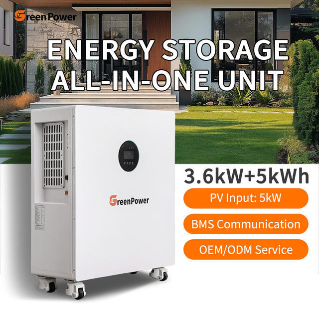 3.6kW Hybrid Solar Inverter All in One Energy Storage System 5kWh Lithium Battery Off Grid Home Power Storage System