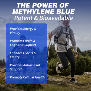 แอล-เมทิลีนบลูคุณภาพสูง ชนิดหยด 50 มก. สำหรับผู้ใหญ่ ช่วยเสริมสร้างพลังงานของเซลล์และสมรรถภาพทางปัญญา - Product Image 2