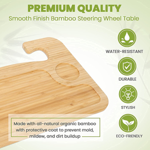 Bamboo <strong>Car</strong> Steering Wheel <strong>Desk</strong> <strong>for</strong> Business Food Eating Laptop Tray Wood <strong>Desk</strong> - Product Image 5