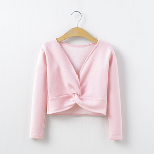 C8005 Meisjes Fleece Lange Mouw Kinked Jas Ballet Dans Slijtage Trui - Product Image 1