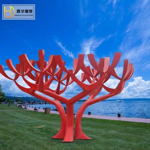 Jiahua Stainless Steel Abstract <b>Tree</b> <b>Outdoor</b> Decorative Sculpture Floor Mount Handmade Irregular Shape - Product Image 4