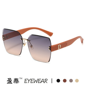 Eyewear Frameless Gradient Sunglasses UV400 Women's Fashion Sun <b>Glasses</b> - Product Image 2