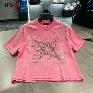 T-shirt da uomo streetwear 230gsm, vestibilità ampia, 100% cotone, lavaggio vintage, personalizzabile con grafica, all'ingrosso - Product Image 1