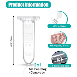 Tubos plásticos estéreis consumíveis do laboratório micro do centrifugador tubos 5 ml tubo centrífugo - Product Image 3