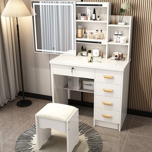 Coiffeuse minimaliste moderne éclairée haut de gamme assemblée <span class=keywords><strong>mini</strong></span> armoire de rangement pour petits appartements vanité de maquillage tendance - Product Image 5