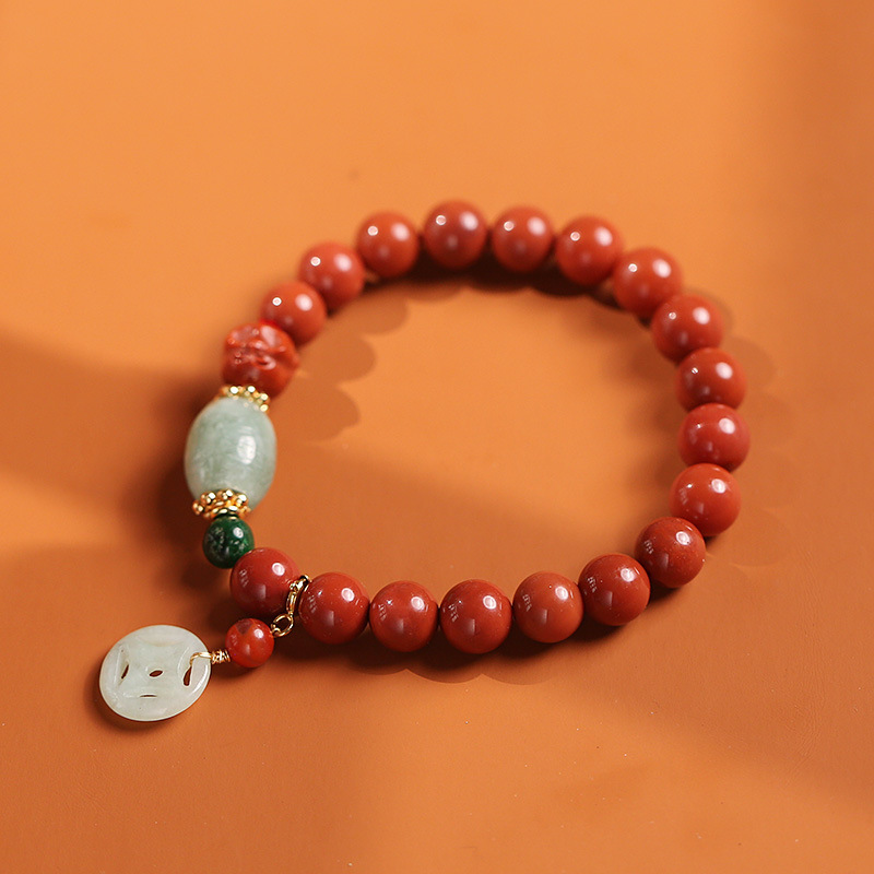 Full of meat South Red Jade series hanging jade lucky coin