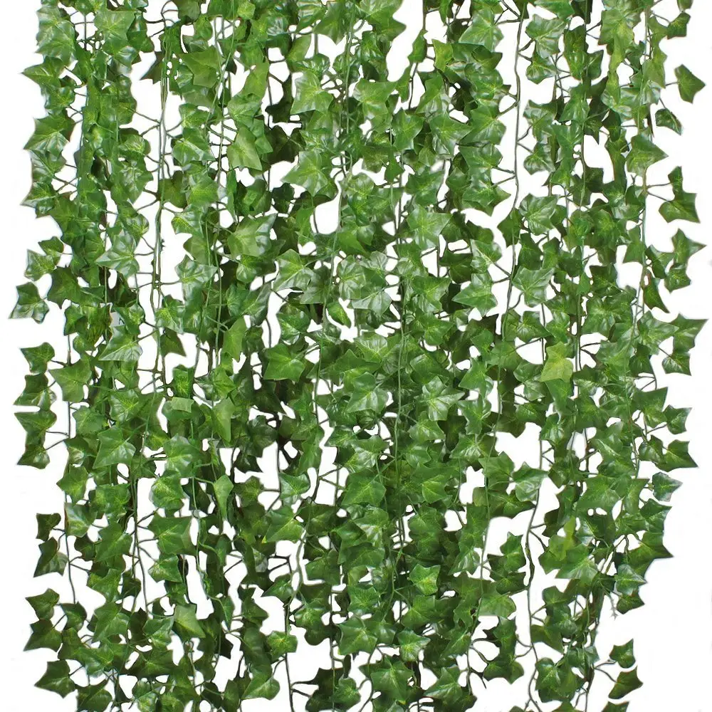 12pcs Trepadeiras de Hera Artificial Folhas de Casamento Decoração de Casa Por Atacado Barato Vegetação Artificial Ivy Garland Hanging Planta Videira