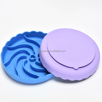 HomyPawz Tapis de léchage pour chien à ondulations spirales, résistant au lave-vaisselle, distributeur de nourriture lent, puzzle d'enrichissement pour chien avec ventouse