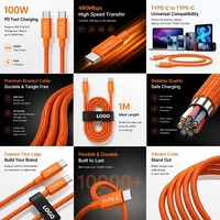Câble de charge rapide Type-C 3A en nylon tressé TPE, conducteur en cuivre pur, écologique, vente en gros du fabricant