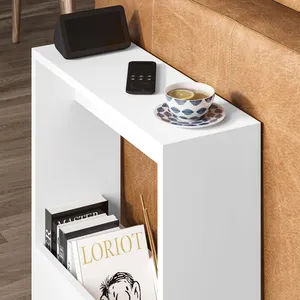 21.7" Modern <strong>Slim</strong> <strong>Side</strong> <strong>Table</strong> with Open Storage - Product Image 3