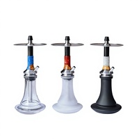 Chicha de luxe arabe transfrontalière en acier inoxydable dépoli, petite taille, ensemble complet Penta, avec tuyau simple