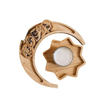 Custom Bamboo Moon Tray Creative Wooden Dried Fruit Plate For Living Room <b>Storage</b> Melon <b>Seeds</b> Candies Natural Wood Color - Product Image 5