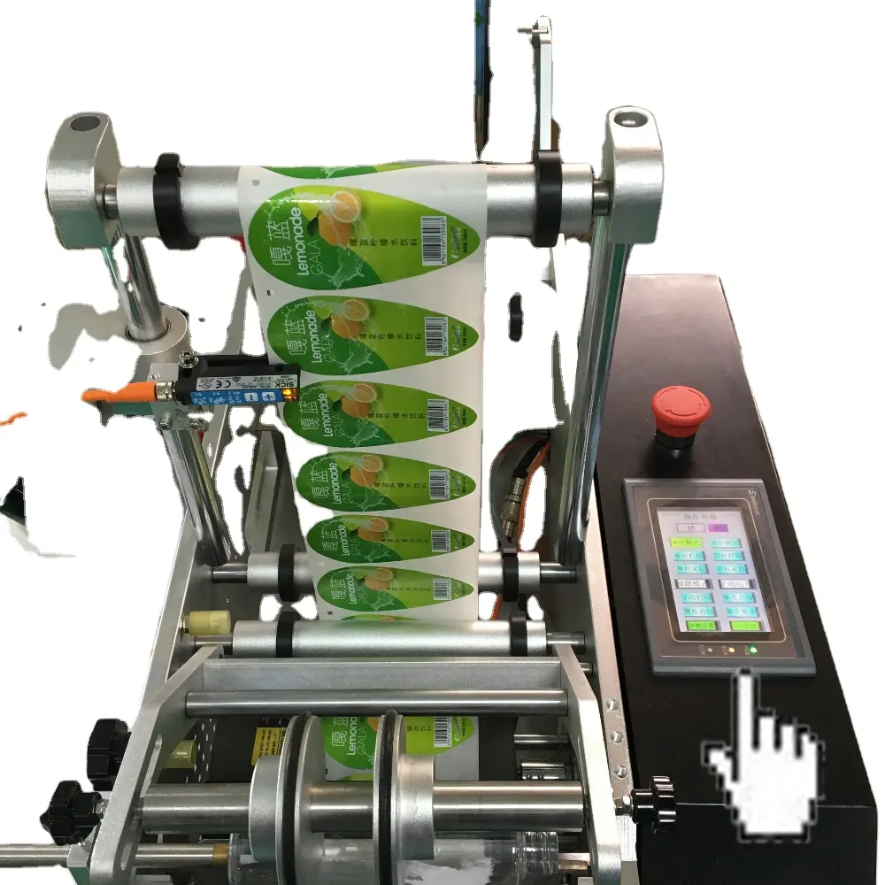 Semi Automatische Hand Wassen Flessen 60Ml Sticker Labeling Machine Met Datum Print