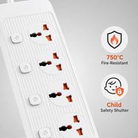 Multiprise industrielle universelle personnalisée OEM en gros, 4 prises, 3 ports USB Type-C, interrupteur individuel durable, rallonge 2m