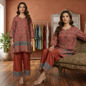 Women's Corduroy 2-Piece Anti-Wrinkle Formal Suit Set with Embroidery-Fusion Luxury Edition - Product Image 3