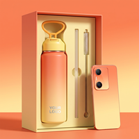 Bouteille d'eau en acier inoxydable à double paroi isolée, personnalisable en couleur, 24 oz, anti-fuite, avec couvercle et housse de protection pour l'extérieur