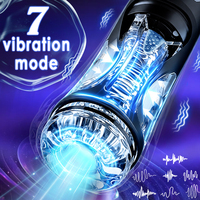 Leistungsstarker Männlicher Saugmasturbator Sexspielzeug für Männer Automatische Vibrations-Blowjob-Maschine Transparenter Masturbationsbecher Erotik-Artikel
