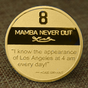 Moneta Commemorativa Placcata in Oro 24K di <span class=keywords><strong>Kobe</strong></span> <span class=keywords><strong>Bryant</strong></span>, Distintivo Metallico in Rilievo da Collezione, Regalo per i Fan - Product Image 3