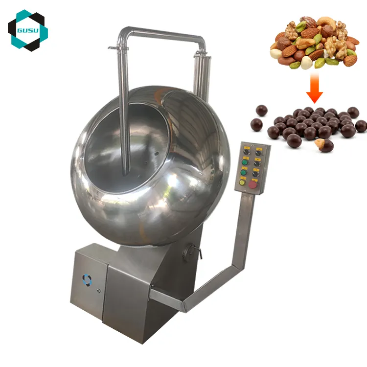 2024 GUSU chocolate candy coating machine peanut nuts chocolate coating machine mm bean coating machine