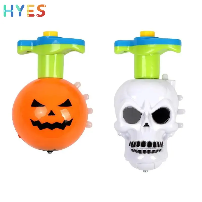 Huiye Halloween giroscopio luminoso regalos Led intermitente Spinning Top juguete con luz fiesta calabaza esqueleto giroscopio niños Juguetes