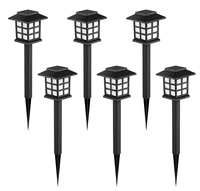 Lampe solaire à brancher au sol, à changement de couleur, panneau en silicium polycristallin, boîtier en PP, lampe de jardin extérieure pour pelouse et aménagement paysager, lot de 6