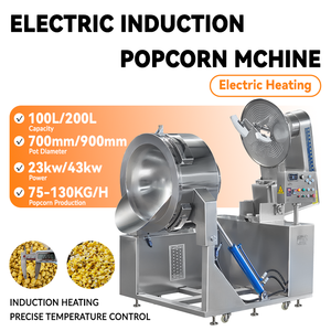 Línea de Producción de Palomitas de Maíz Industrial Totalmente Automática, Saborizante <span class=keywords><strong>Gourmet</strong></span>, Máquina Procesadora de Palomitas de Maíz por Inducción de 100L 200L - Product Image 3