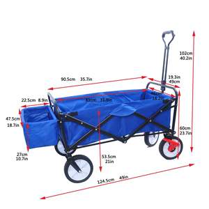 Carrito Plegable Db Azul de 4 Ruedas para Camping, Compras y Exteriores con Estructura de Contenedor - Product Image 6