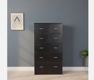 LULI Modern <strong>Pine</strong> 6-Drawer Tall Boy <strong>Dresser</strong> Durable &amp; Eco-Friendly Bedroom Storage Cabinet - Product Image 3