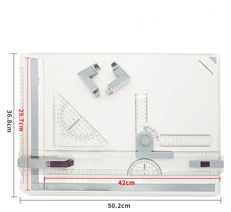 Доска для рисования Raco A3 с параллельным транспортиром движения и регулируемым углом