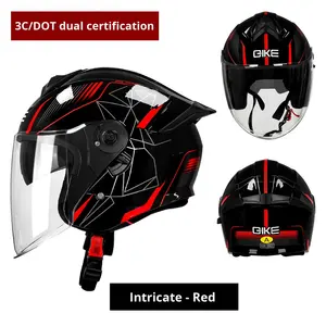 Nuevo Casco de Motocicleta ABS 3/4 para Hombre y Mujer con Lentes Dobles Integradas, Seguro para Conducir Scooters, Aprobado por DOT, Diseño Gráfico <span class=keywords><strong>Ibk</strong></span>, para Todas las Estaciones - Product Image 6