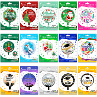 Globos Metálicos de Helio de 18 Pulgadas para Decoración de Fiestas de Navidad, Año Nuevo y Graduación