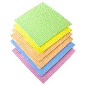 Hot Sale Trendy Eco-Friendly High Absorbent Colorful Cellulose Cloth Sustainable Sponge Cleaning Cloth