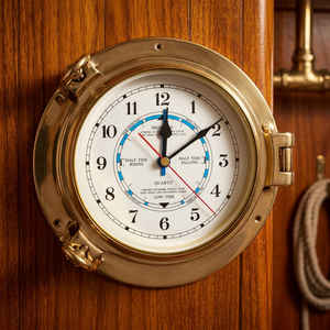 Horloge de hublot en laiton poli, horloge murale nautique marine vintage, horloge de bateau décorative, horloge maritime pour bateau, yacht, maison - Product Image 1