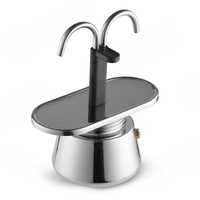 Ensemble de cafetière à expresso Moka en acier inoxydable à double bec pour cuisinière, cafetière à expresso manuelle