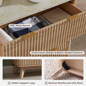 <span class=keywords><strong>Commode</strong></span> haute en bois 2025 Design cannelé <span class=keywords><strong>Commode</strong></span> à <span class=keywords><strong>5</strong></span> <span class=keywords><strong>tiroirs</strong></span> - Product Image 5