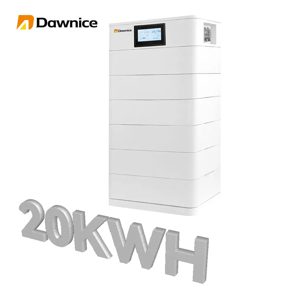 Système d'alimentation de stockage d'énergie solaire hors réseau Dawnice maison 48v 51.2v 400ah 20kwh batterie Lifepo4 empilée