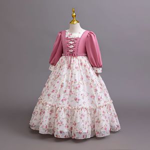 Vestito da bambina in chiffon floreale per feste, performance di pianoforte, abito da sera, regalo per Eid - Offerta imperdibile - Product Image 5