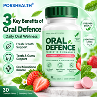 Comprimés probiotiques buccaux saveur fraise – Complément haleine fraîche pour l'équilibre du microbiome oral, soutien des dents et des gencives – OEM